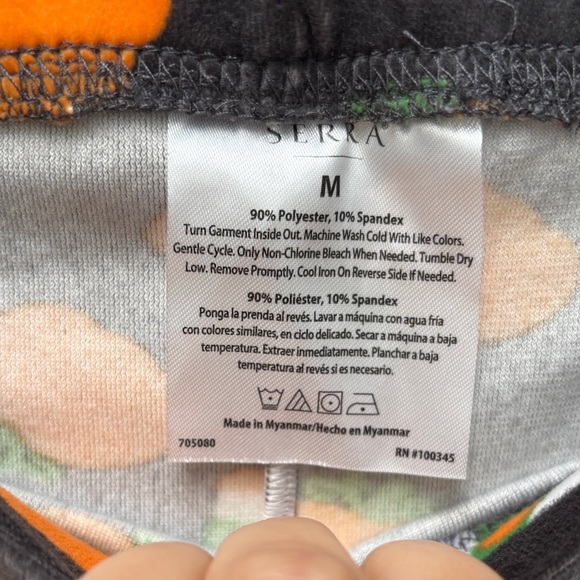 Serra Festive Black Leggings with Pumpkin and Coffee Print PSL Aldi AoS - Picture 2 of 5